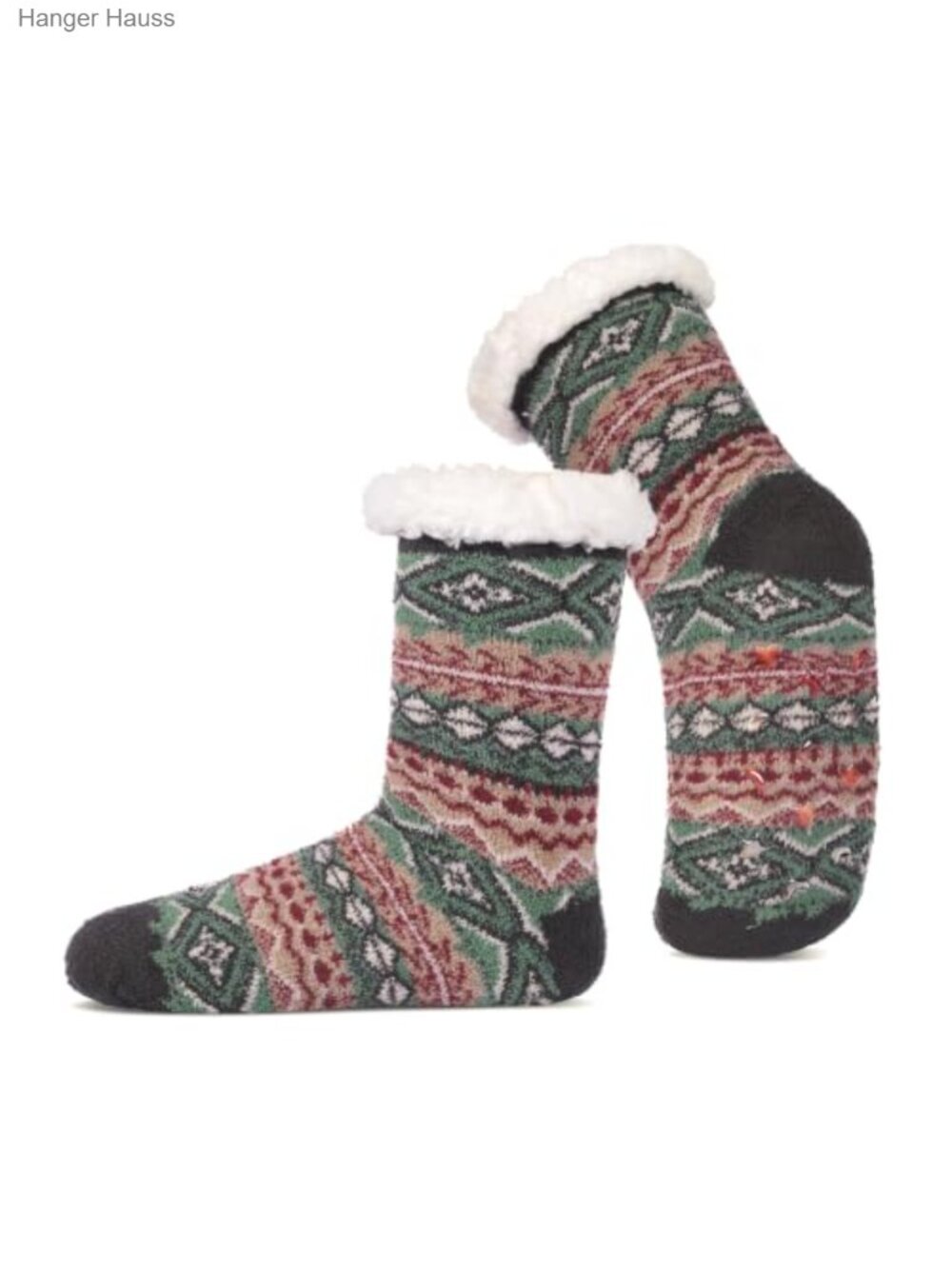 Fluffy Non-Slip Slipper Socks Sherpa Fleece Lined Thermal Winter